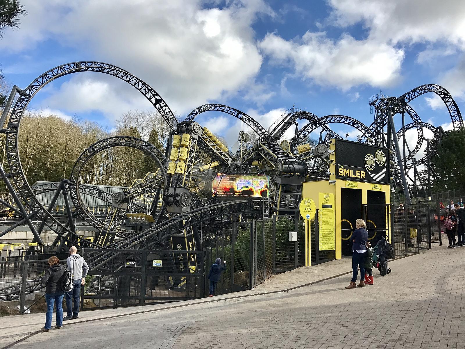 ALTON TOWERS - MARCH 31, 2017: The Smiler rollercoaster at Alton