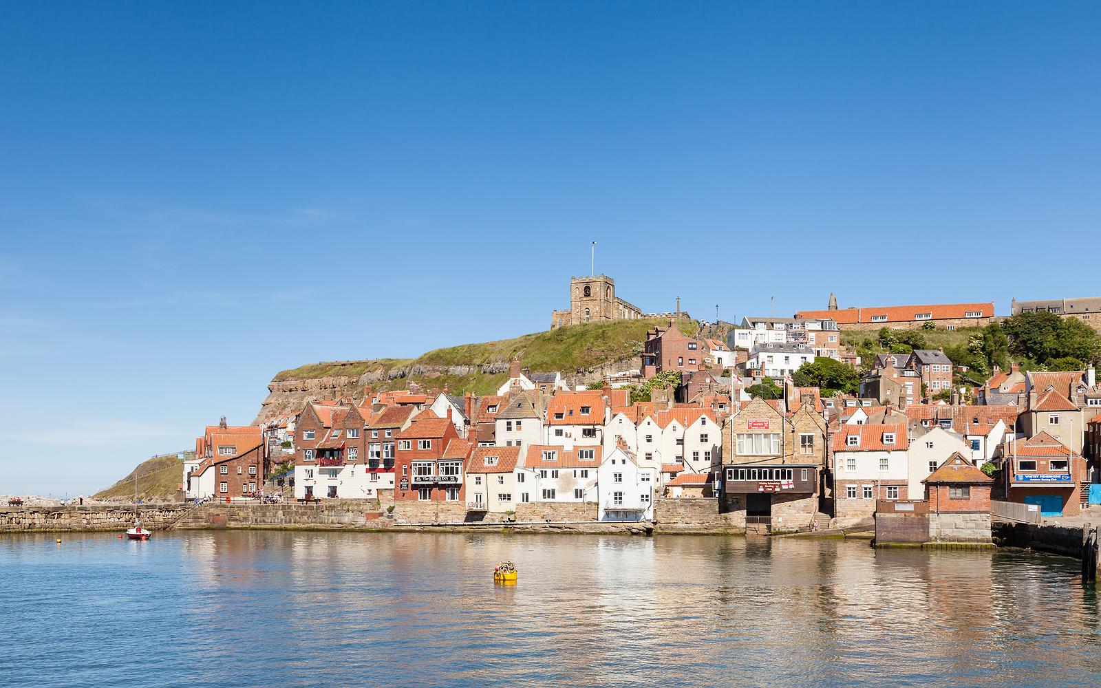 Whitby, England - June 25: The View Across The River Esk In The