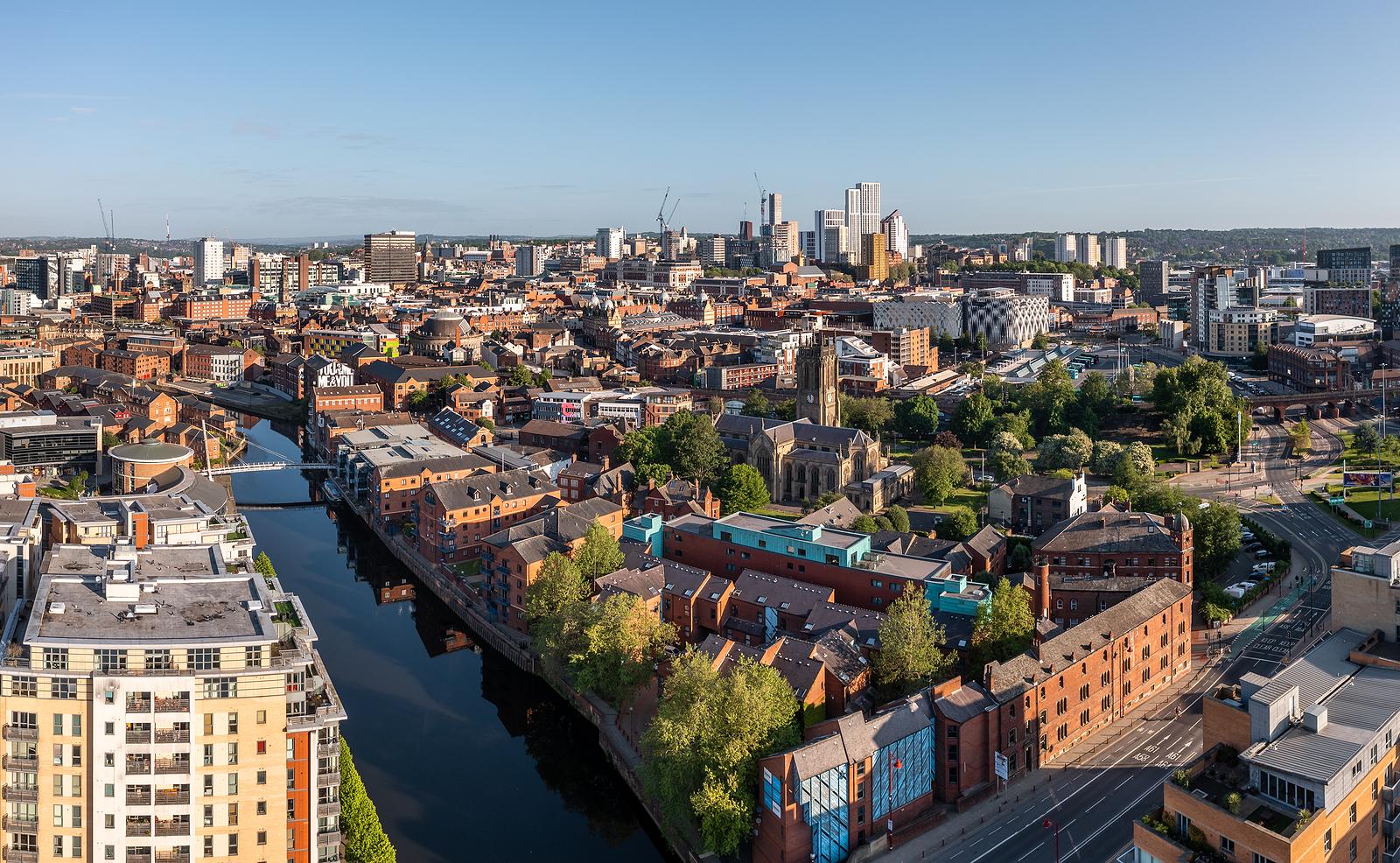 Brewery Wharf, Leeds, Uk - May 3, 2023. An Aerial Panoramic View